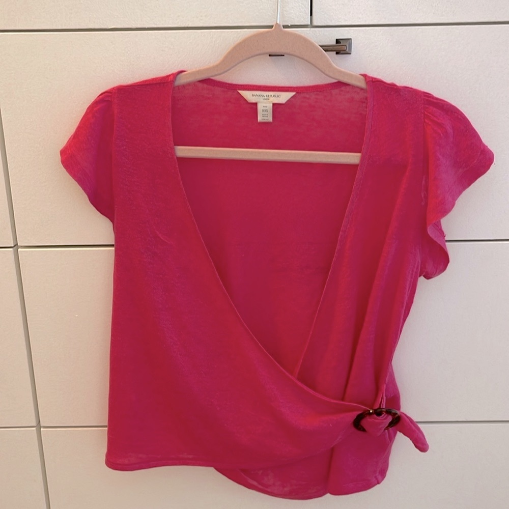 Banana Republic Pink Linen Top